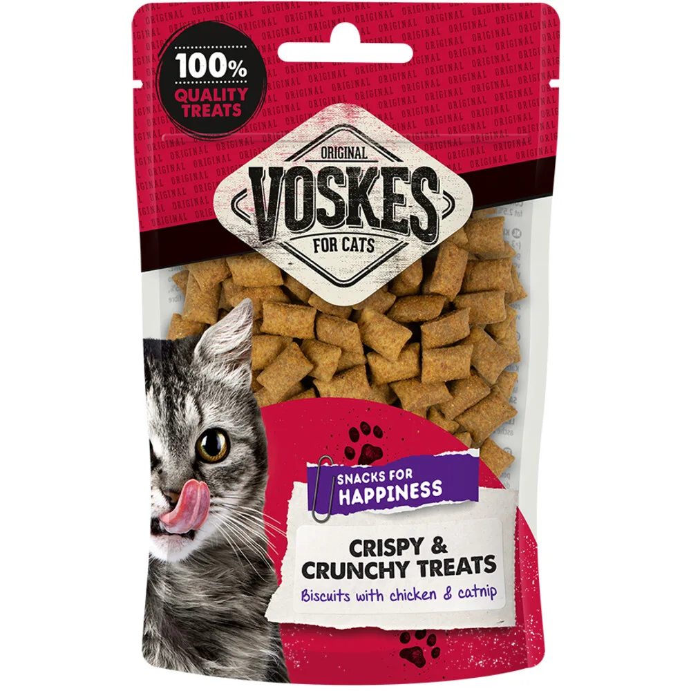10x Voskes Kattensnack Crispy & Crunchy Kip & Catnip 60 gr van Voskes – productfoto