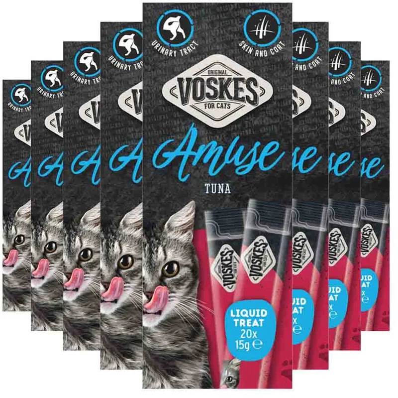 Kattensnack Liquid Treat Tonijn - 8 x 20x15 gr - Voordeelverpakking by Voskes – product photo