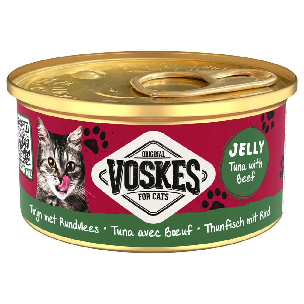 Kattenvoer Nat Gelei Tonijn & Rundvlees 85 gr by Voskes – product photo