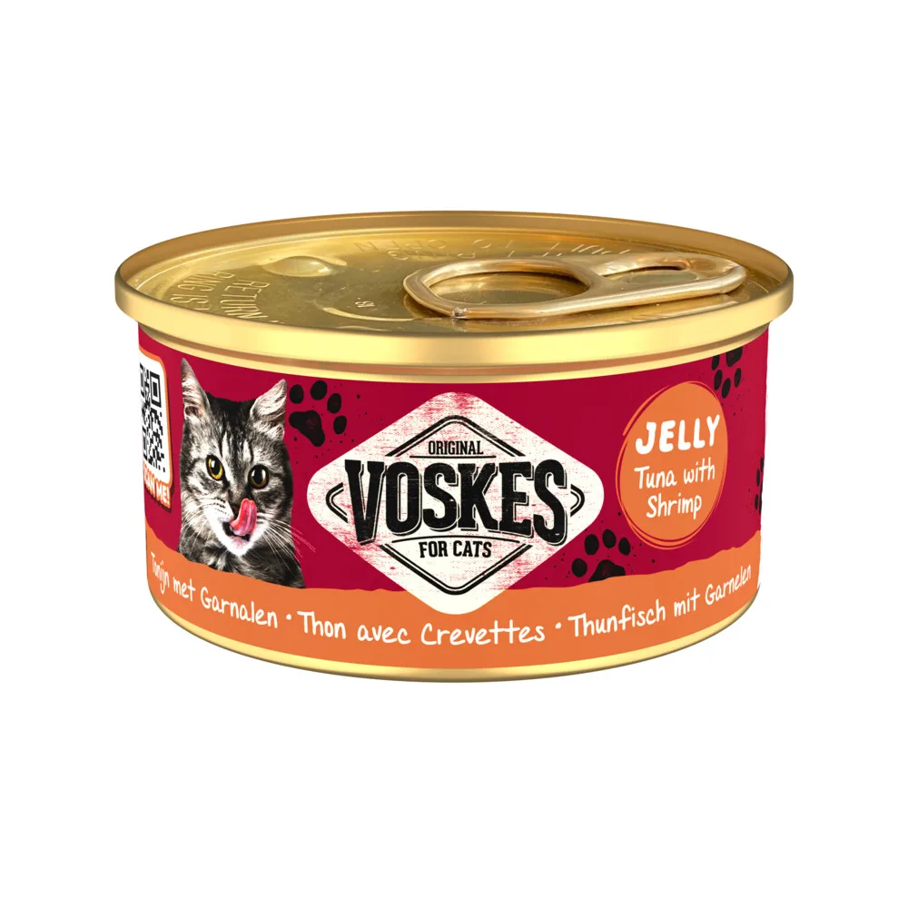 Kattenvoer Nat Tonijn met Garnalen 85 gr van Voskes – productfoto