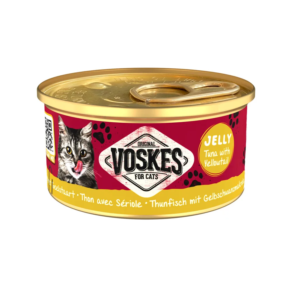 Kattenvoer Nat Tonijn met Geelstaart 85 gr von Voskes – Produktfoto