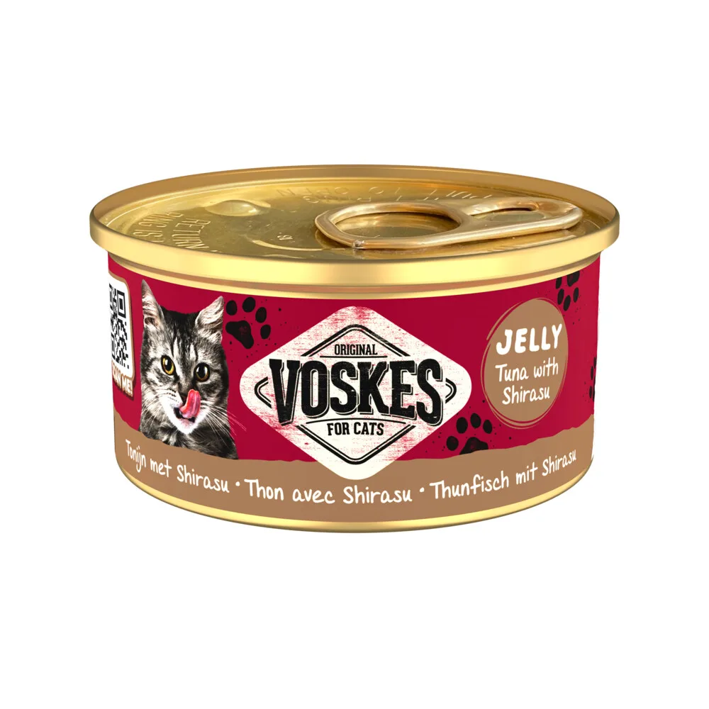 Kattenvoer Nat Tonijn met Shirasu 85 gr van Voskes – productfoto