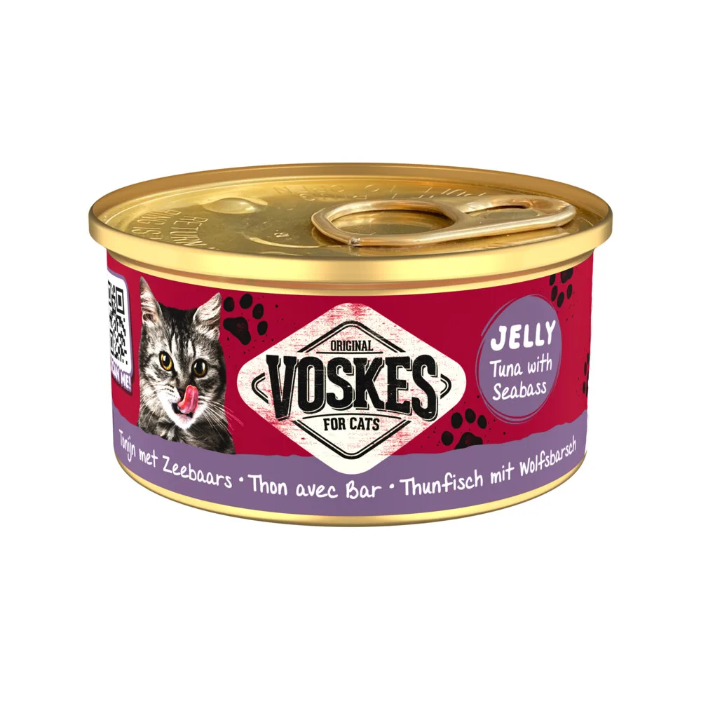 Kattenvoer Nat Tonijn met Zeebaars 85 gr van Voskes – productfoto