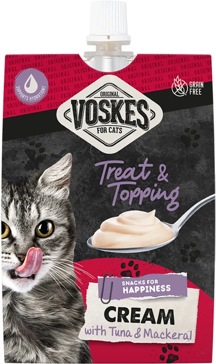 Original Cream Kattensnack Tonijn & Makreel - 15 x 90 gr - Voordeelverpakking by Voskes – product photo