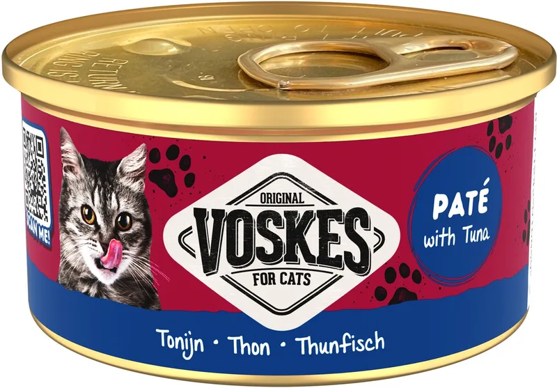 Paté Kattenvoer - Kip en rund - 24 x 85 g de Voskes – photo produit