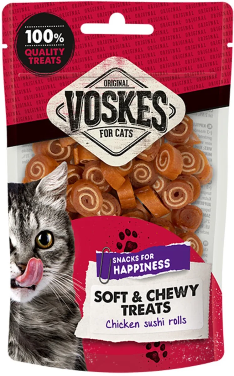 Sushi Rolls Kip - 10 x 60 gr - Voordeelverpakking de Voskes – photo produit
