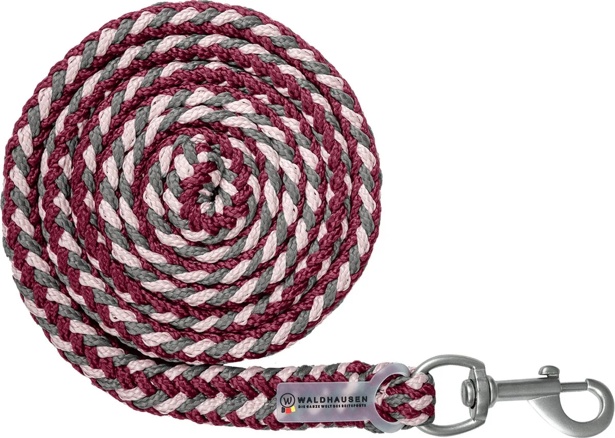 bordeaux/grijs/rowaldhausen halstertouw plus met karabijnhaak ze de Waldhausen en Bordeaux grijs roze – photo produit