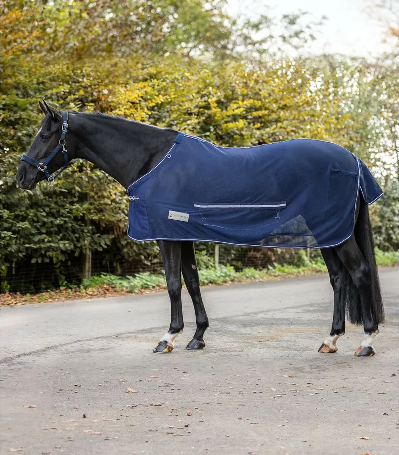Comfort vliegendeken met buikflap 175 de Waldhausen en Bleu foncé – photo produit
