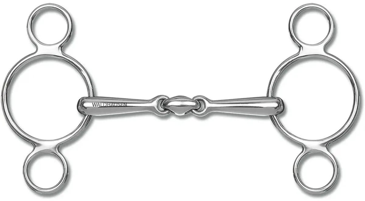 Driedubbel Gebroken Watertrens Bit Met Drie Ringen - Bijna Uitverkocht! by Waldhausen in Silver – product photo
