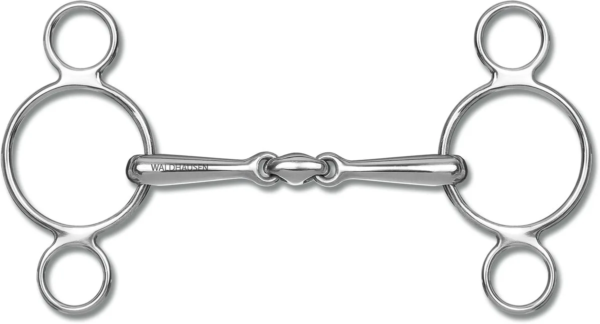 Driedubbel Gebroken Watertrens Bit Met Drie Ringen - Bijna Uitverkocht! by Waldhausen in Rvs – product photo