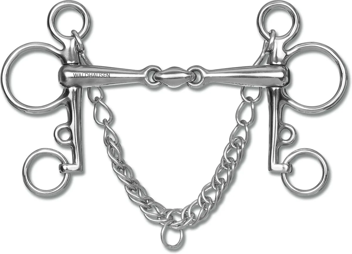 Dubbelgebroken Pelham Bit, Massief - Bijna Uitverkocht! de Waldhausen en Argent – photo produit