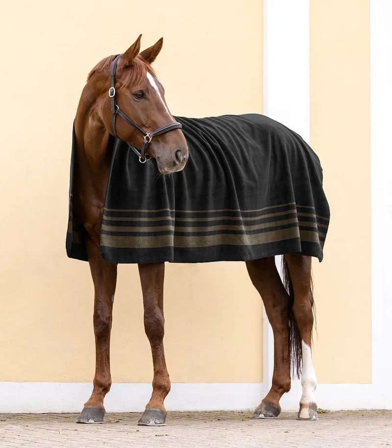 Fleecedeken Sölden - 180x200 cm - Zwart - 330 g/m² Dikke Polyester de Waldhausen en Noir – photo produit