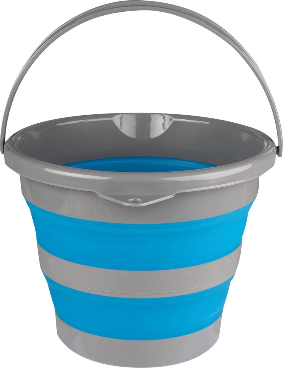 Foldable Bucket, 10 Litre by Waldhausen in Blue, Grey – product photo