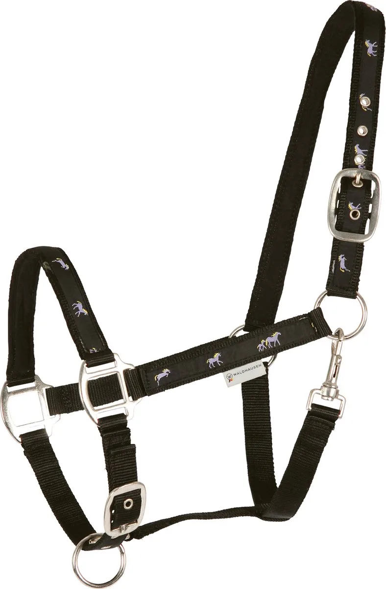 Halster Horsemotif | Cob van Waldhausen in Zwart – productfoto