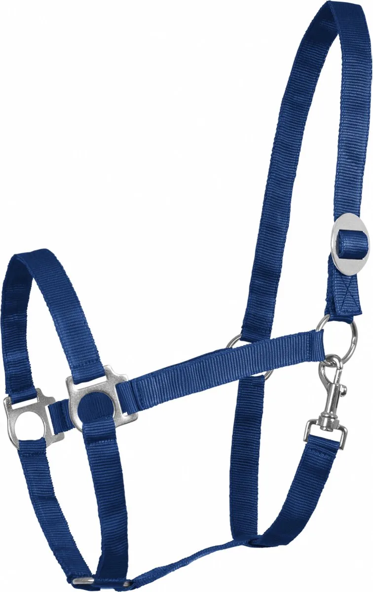 Halster Perlon Shet - Paardenhalster - Dark Navy Shetlander de Waldhausen en Bleu – photo produit