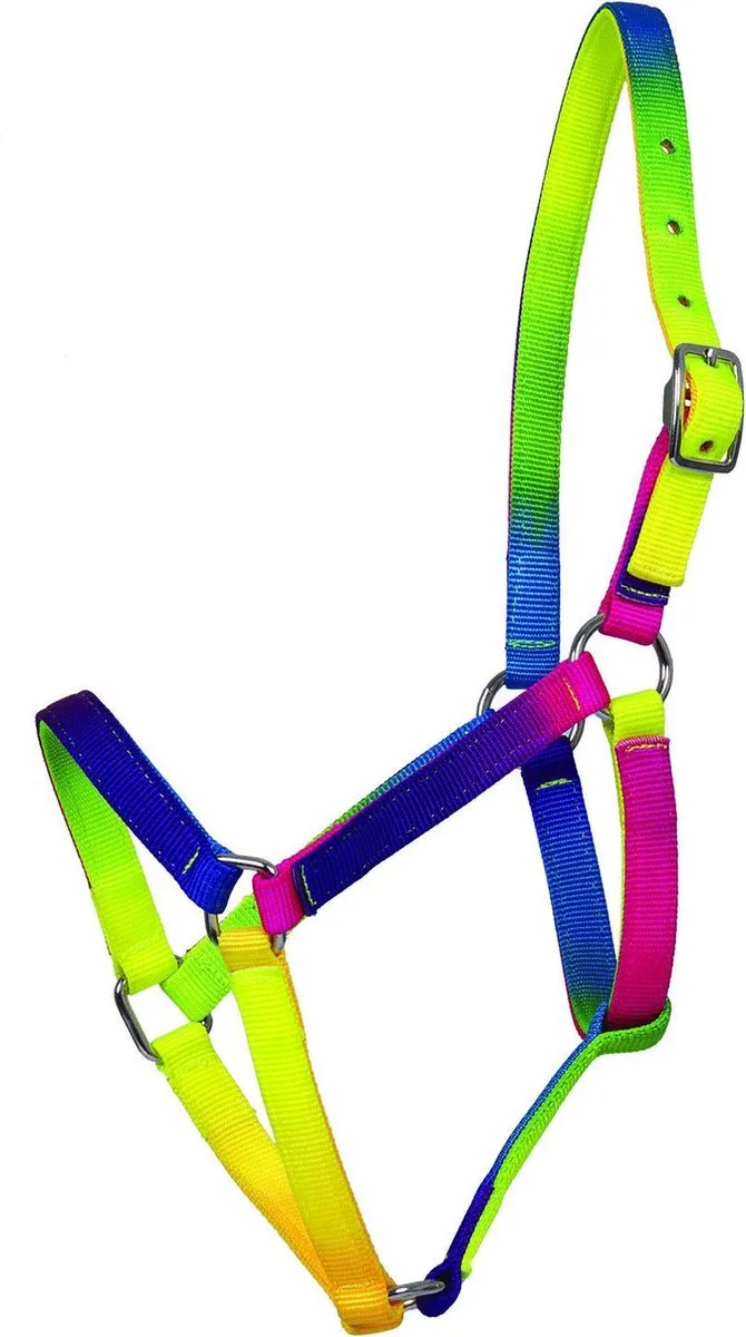 Halster Regenboog Multi-Color - Paardenhalster - Shetlander by Waldhausen in Bonte kleuren – product photo