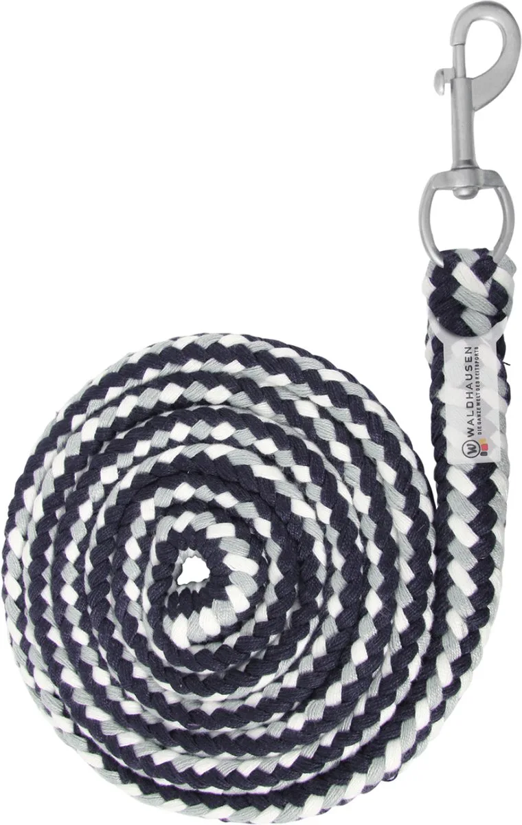 halstertouw Plus met karabijnhaak donkerblauw / grijs van Waldhausen in Donkerblauw, Grijs – productfoto