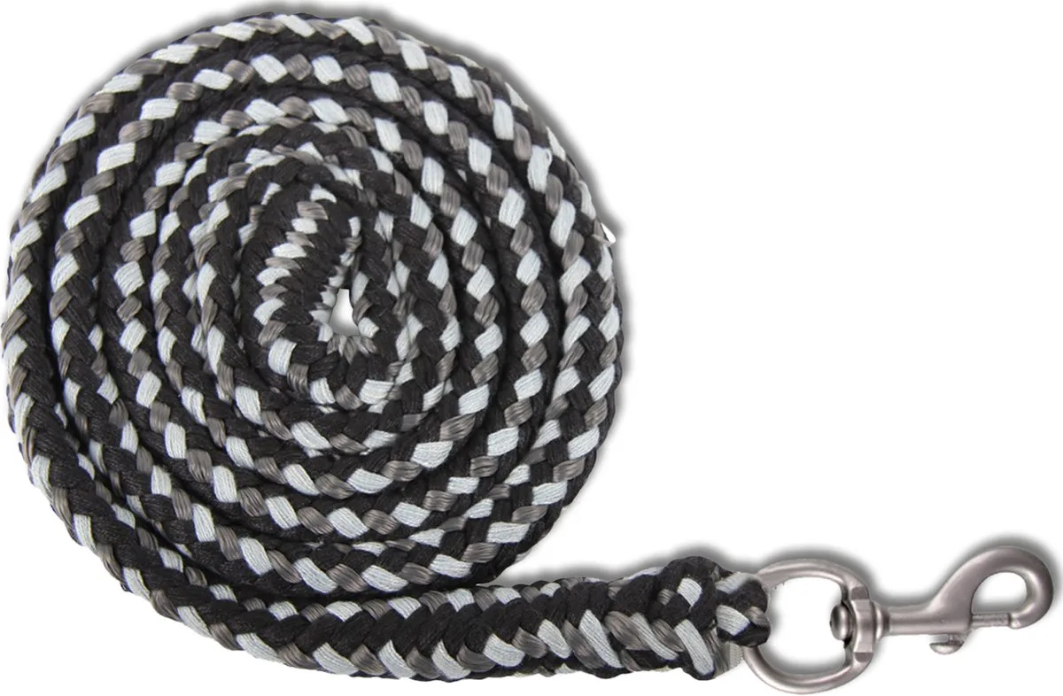 halstertouw Plus met karabijnhaak zwart/grijs de Waldhausen en Noir, Gris – photo produit