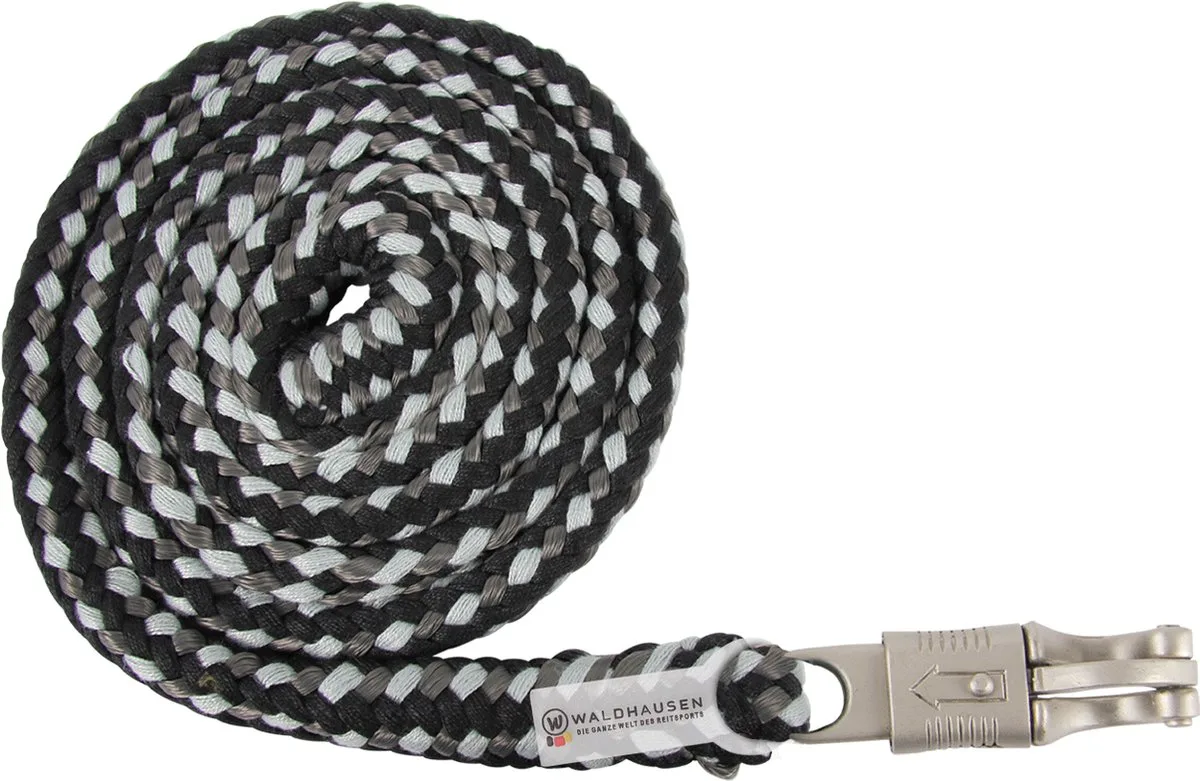 halstertouw plus met paniekhaak zwart & 2x grijs de Waldhausen en Noir, Gris – photo produit