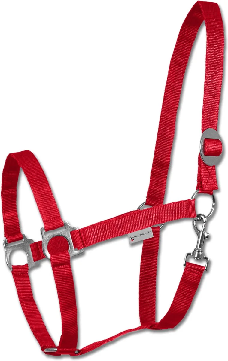 Halter Perlon - Paardenhalster - Cob von Waldhausen in Rot – Produktfoto