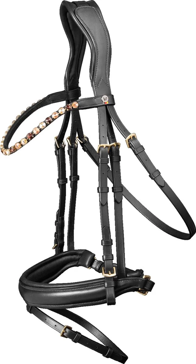 Hoofdstel X-Line Goldheart de Waldhausen en Noir – photo produit