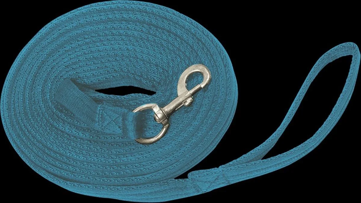 Longeerlijn Griffy Met Draaihaak - Rijbenodigdheden - 8 m Azure Met Draaihaak van Waldhausen in Azure blue – productfoto