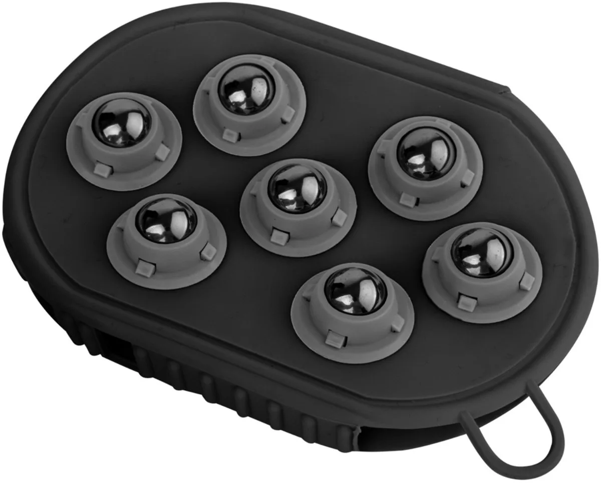 Massagehandschoen Met Massage Balletjes - Borstel & Kam - Zwart per stuk One Size de Waldhausen en Black mat – photo produit
