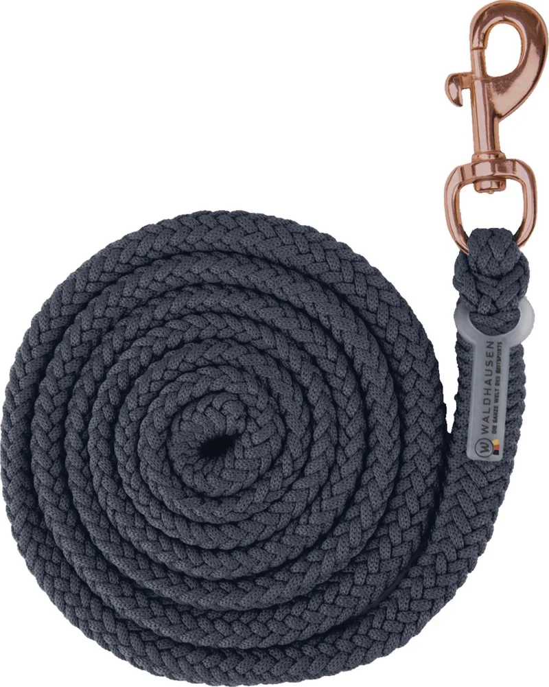 Modern Rosé Lead Rope - Carabiner Hook by Waldhausen in Night blue, Rosegold – product photo