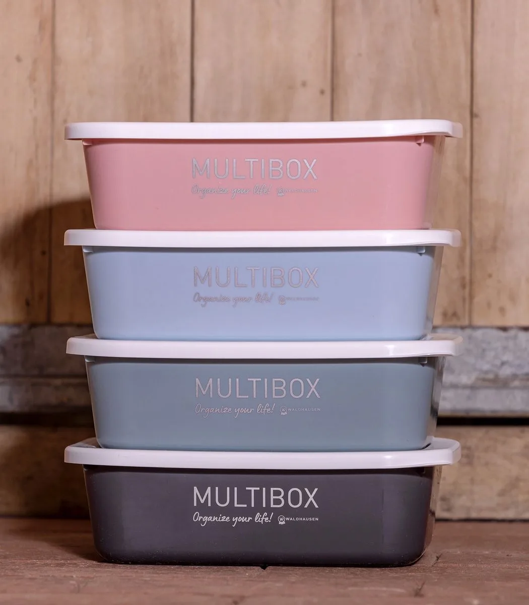 Multibox & Organize your life met deksel-Grey de Waldhausen en Gris – photo produit