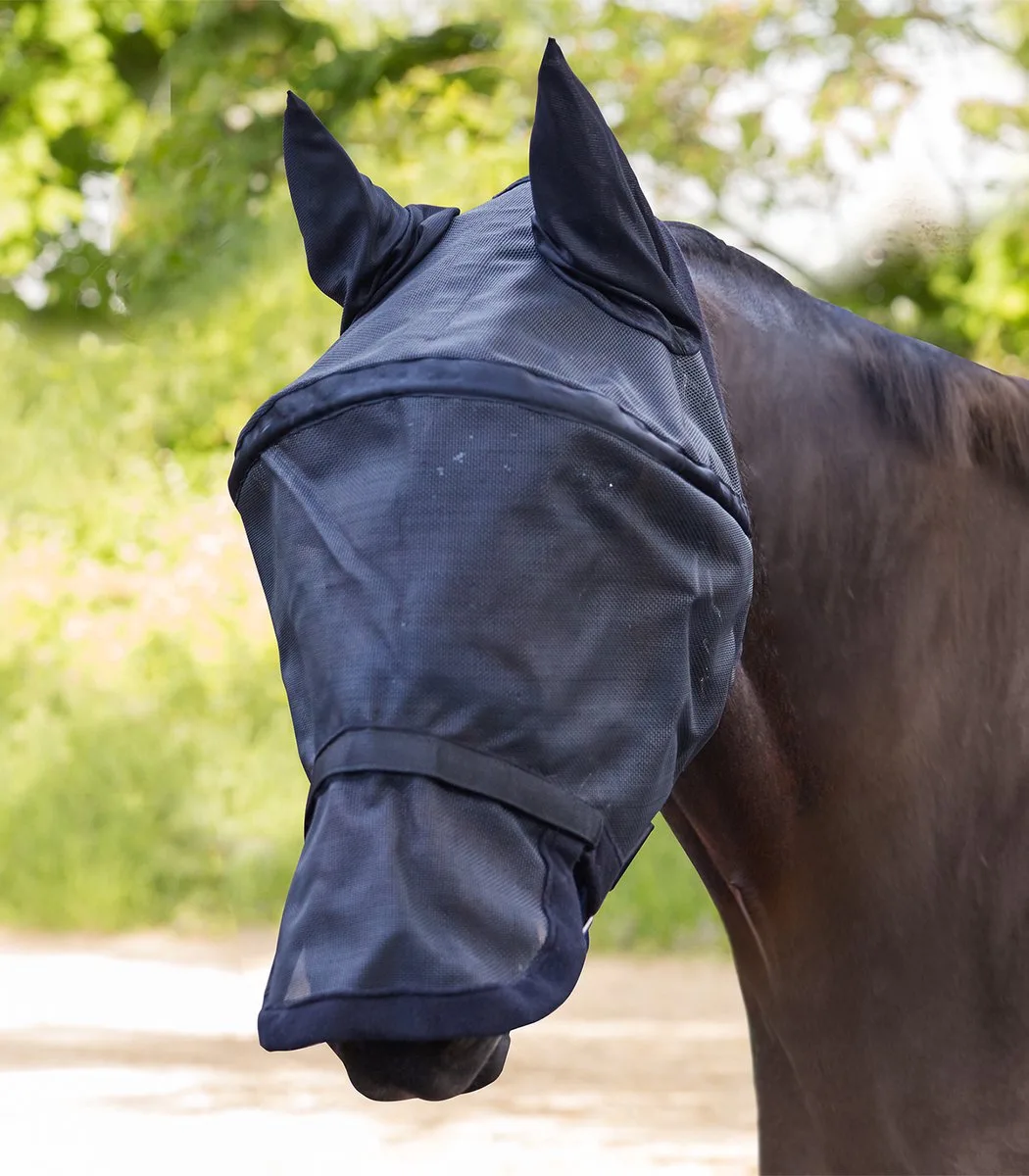 PREMIUM SPACE VLIEGENMASKER MET OREN- EN NEUSBESCHERMING Zwart von Waldhausen – Produktfoto