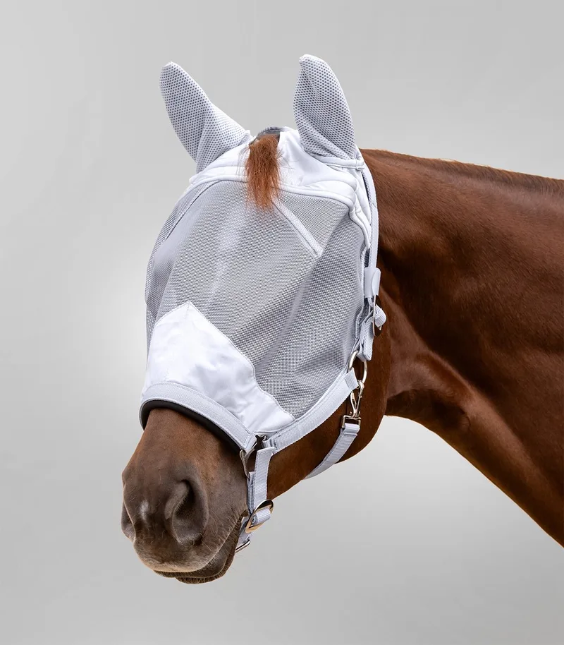Premium Vliegenmasker Met Halster - Bijna Uitverkocht! | Pony de Waldhausen en Silver grey – photo produit