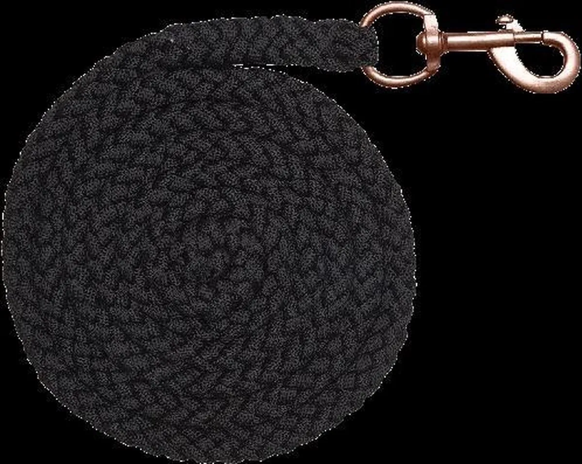 Rosé Shine halstertouw met karabijnhaak de Waldhausen en Noir, Rosegold – photo produit