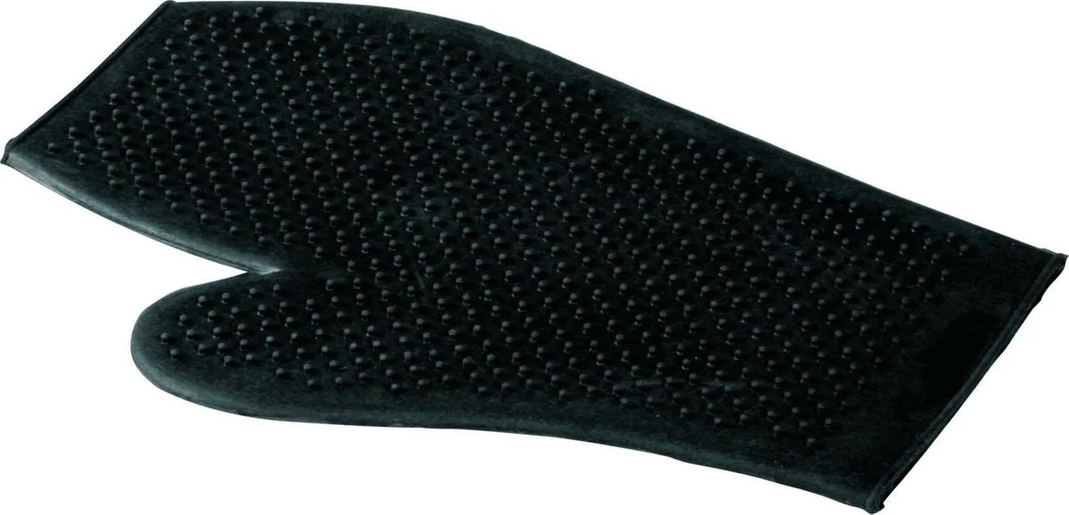 Rubber Poetshandschoen - Paardenverzorging - 24x18 cm Rubber de Waldhausen en Noir – photo produit
