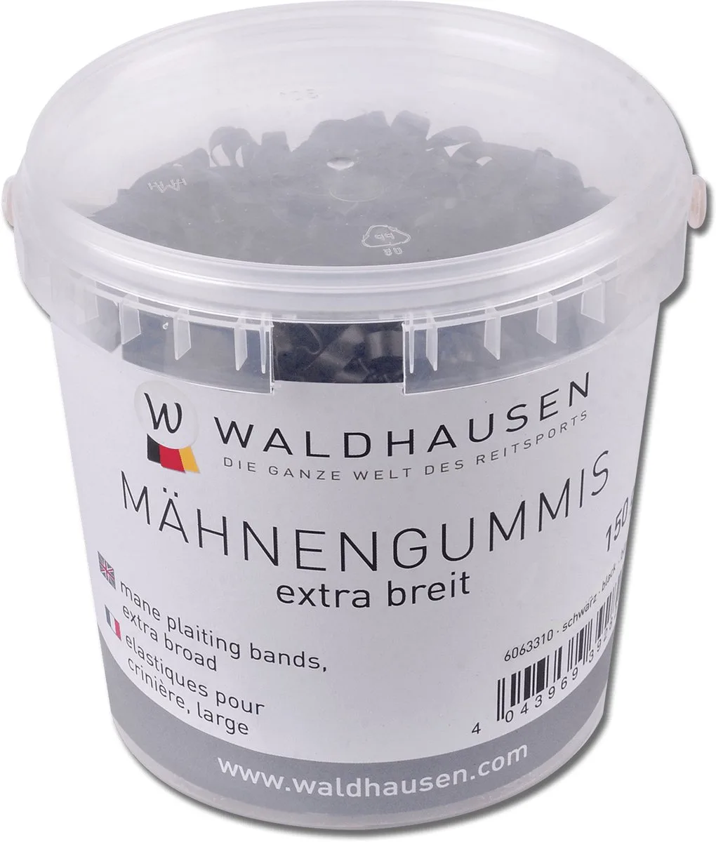 Vlechtelastiekjes Extra Breed Zwart Zwart by Waldhausen in Black – product photo