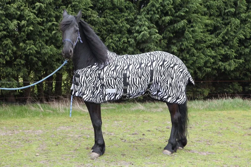 Vliegendeken - Anti insect - 125 cm Zwart Wit 175 von Waldhausen in Zebra – Produktfoto