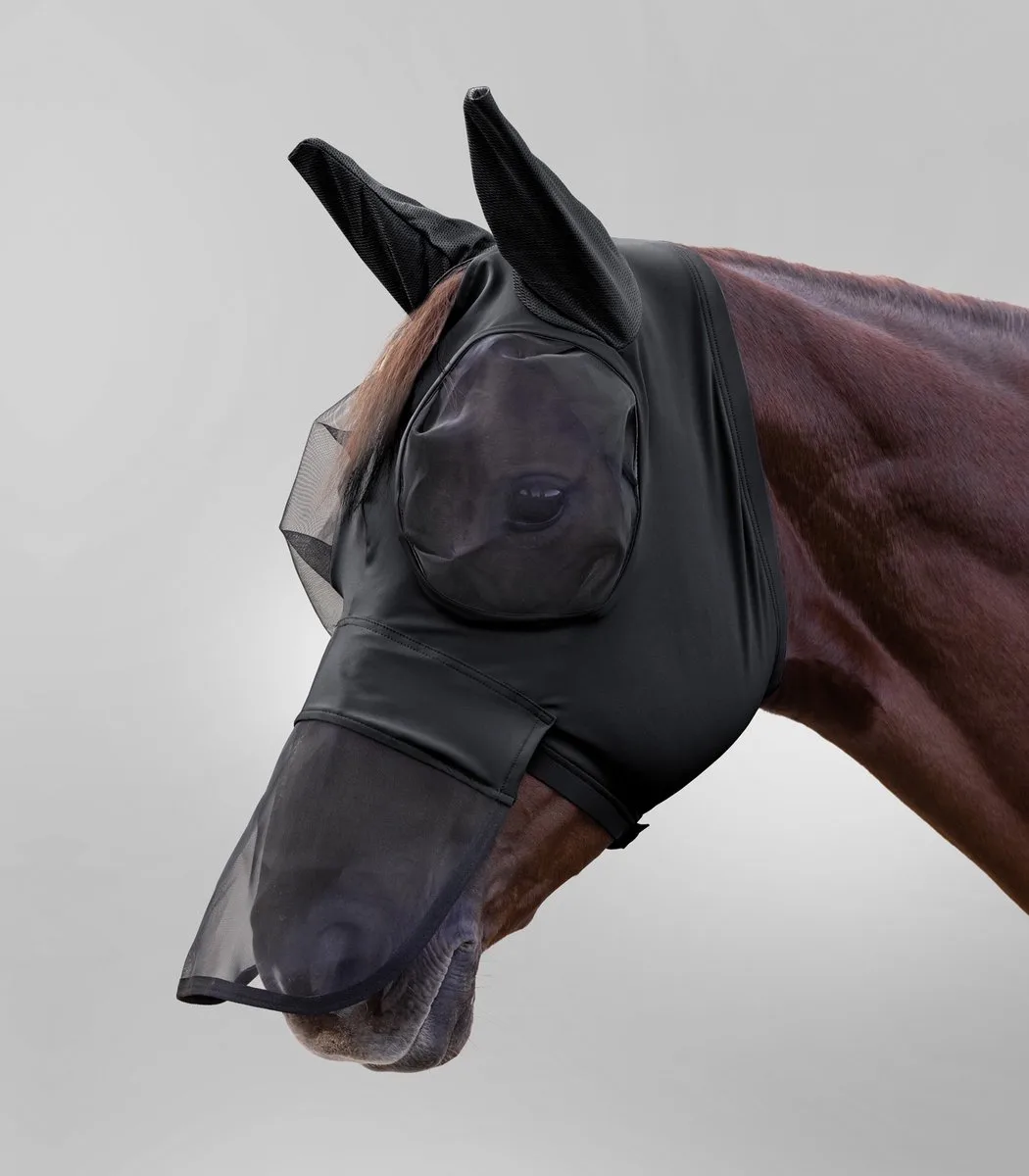 Vliegenmasker Puck met Neusbescherming - Zwart - Cob från Waldhausen – produktbild