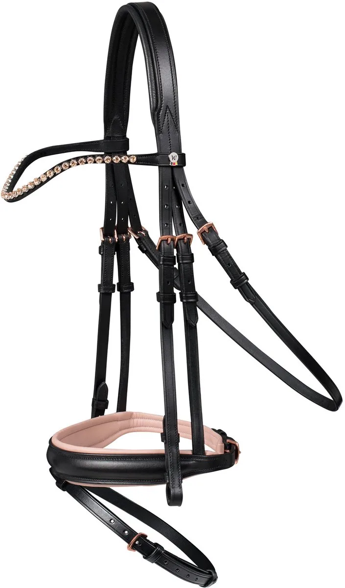 X-Line Bridle Rosé - Maat Full by Waldhausen in Black – product photo