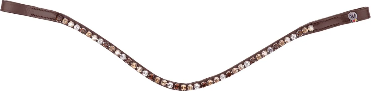 X Line Frontriem Glam, Bruin - Bijna Uitverkocht! de Waldhausen en Marron, Brown-gold-beige-silver – photo produit