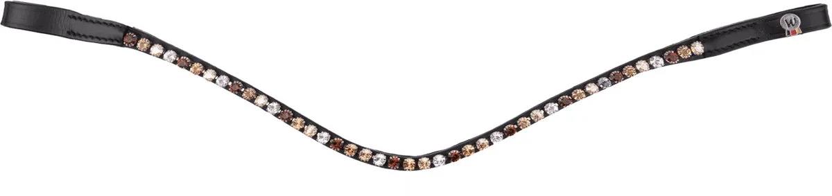 X Line Frontriem Glam, Zwart - Bijna Uitverkocht! de Waldhausen en Noir, Brown-goldbeige-silver – photo produit