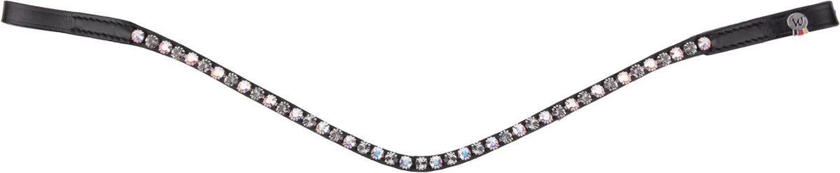 X Line Frontriem Glam, Zwart - Bijna Uitverkocht! de Waldhausen en Noir, Mother of pearl-grey – photo produit
