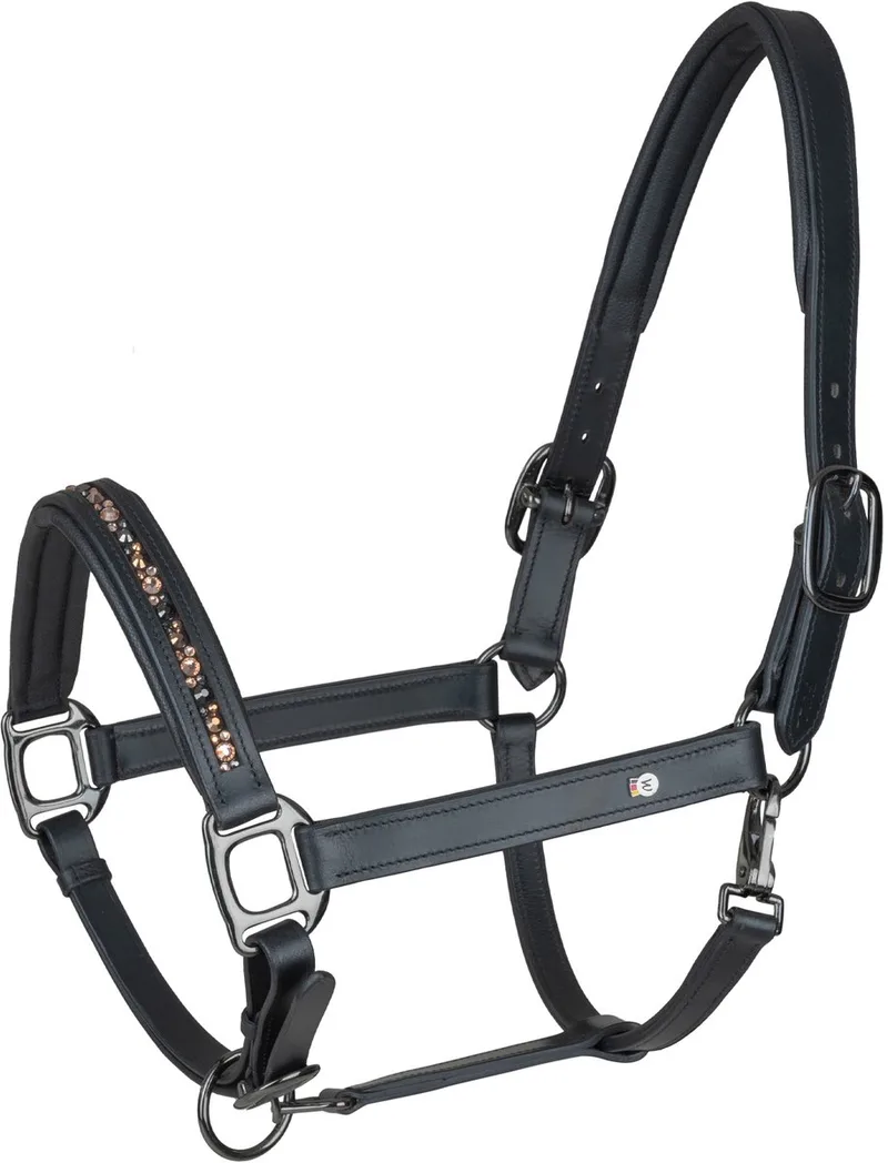 X-Line leren Halster Crystal - Full by Waldhausen in Black – product photo