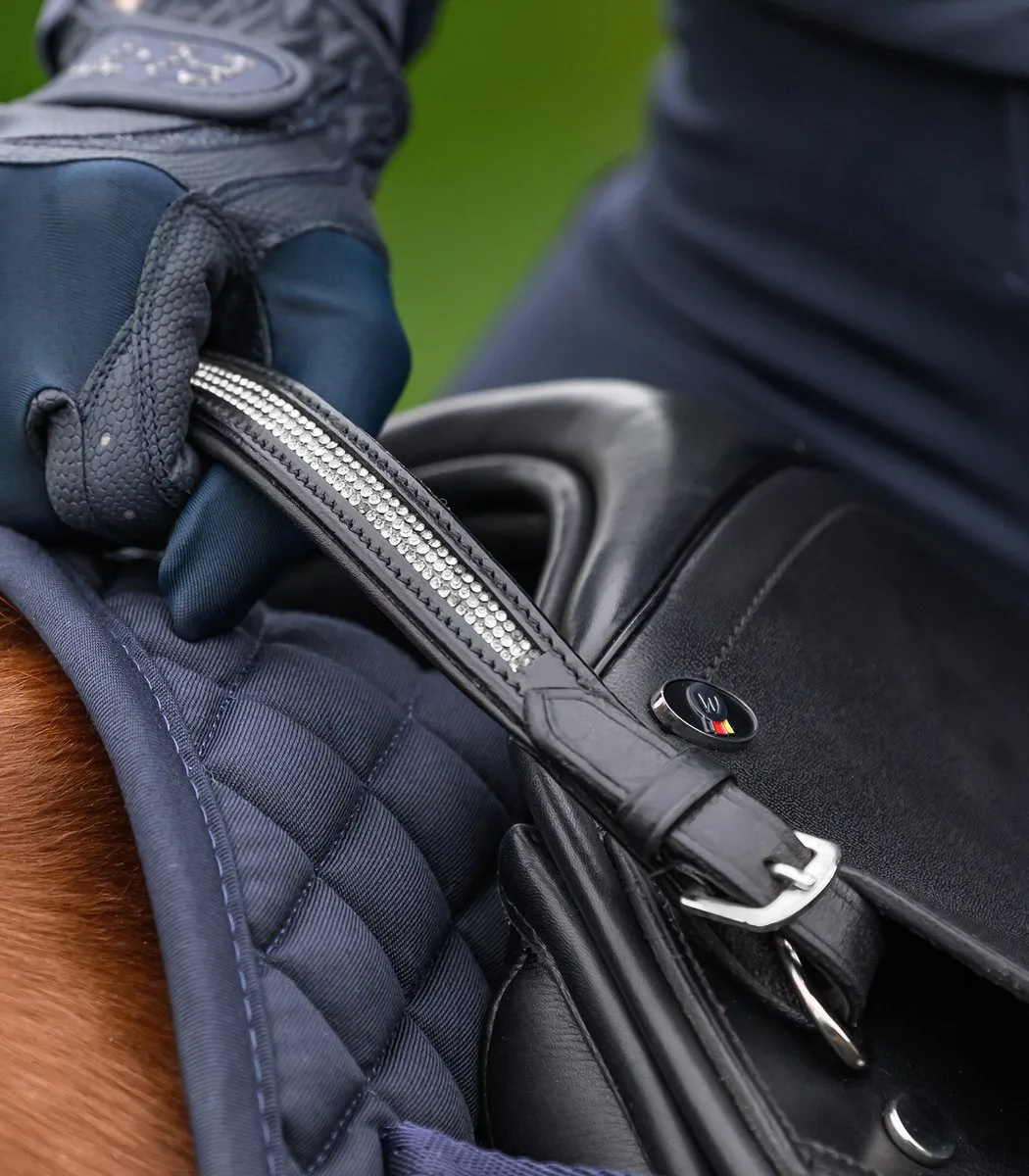 Zadelriempje met crystalketting van Waldhausen in Zwart – productfoto