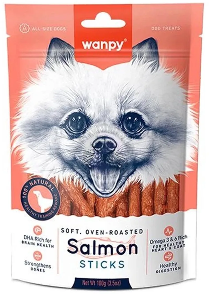 3x 100 gram Wanpy Zalm Sticks - hondensnack de Wanpy – photo produit