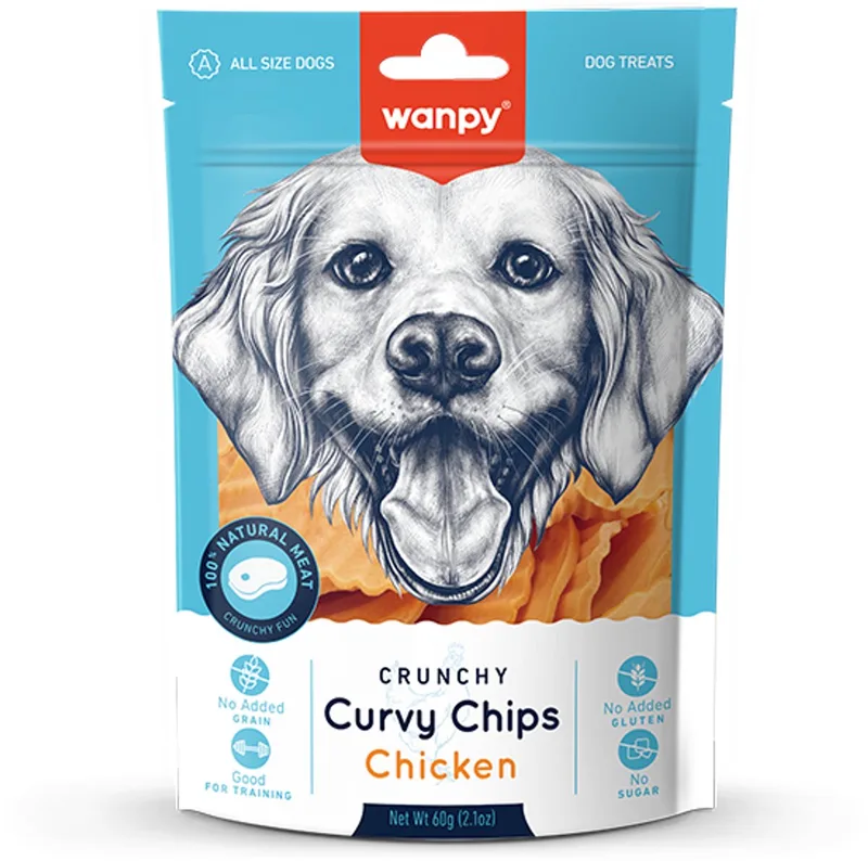 Curvy Chips - Kip - hondensnack van Wanpy – productfoto