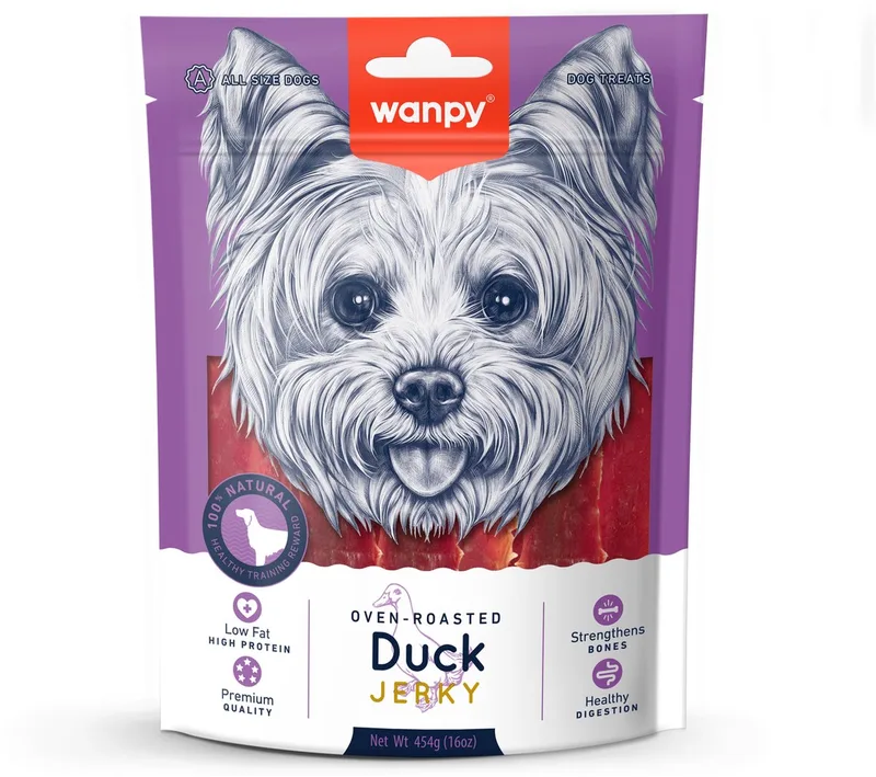 Duck Jerky | Hondensnack - Voordeelverpakking 454 gram by Wanpy – product photo