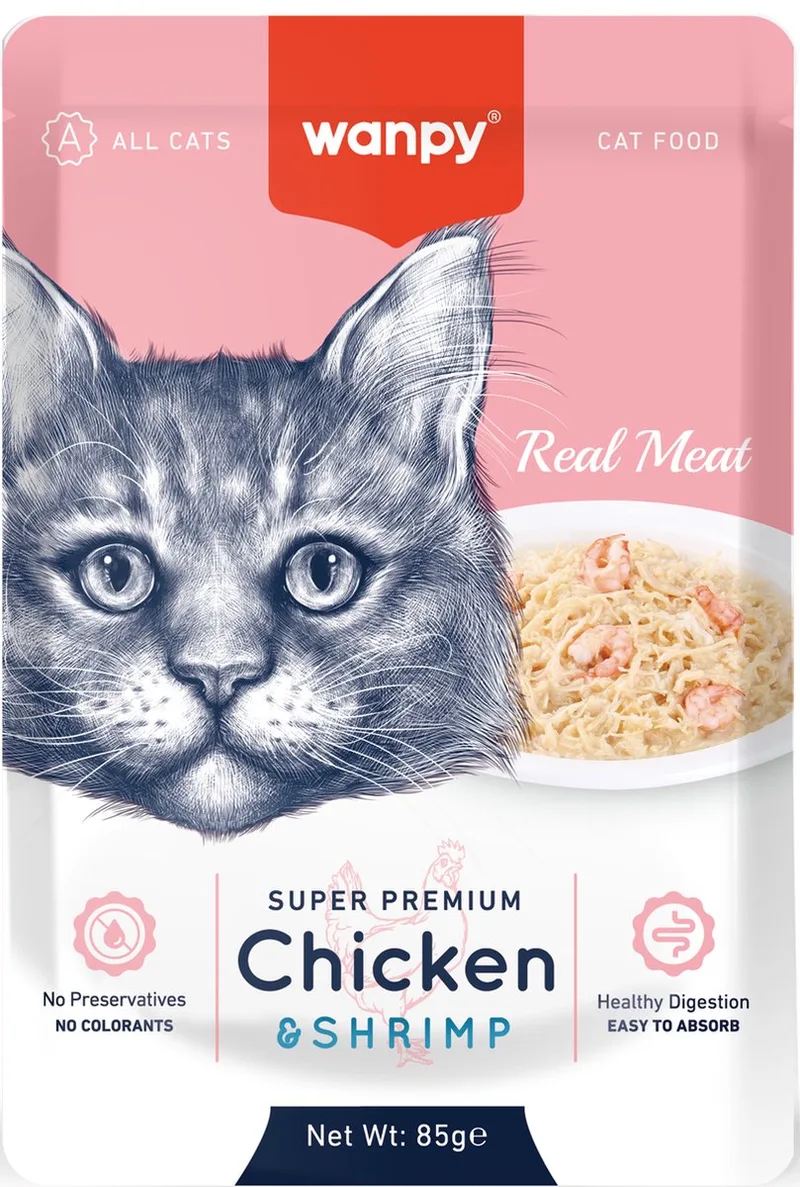 Fillet in Jelly - Kip & Garnaal - Super Premium - Kattenvoer - Natvoer von Wanpy – Produktfoto