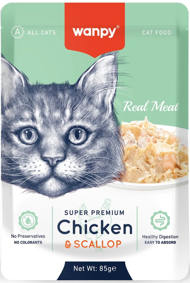 Fillet in Jelly - Kip & Jacobsschelp - Super Premium - Kattenvoer - Natvoer von Wanpy – Produktfoto