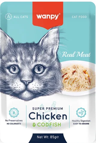 Fillet in Jelly - Kip & Kabeljauw- Super Premium - Kattenvoer - Natvoer von Wanpy – Produktfoto 1 von 3