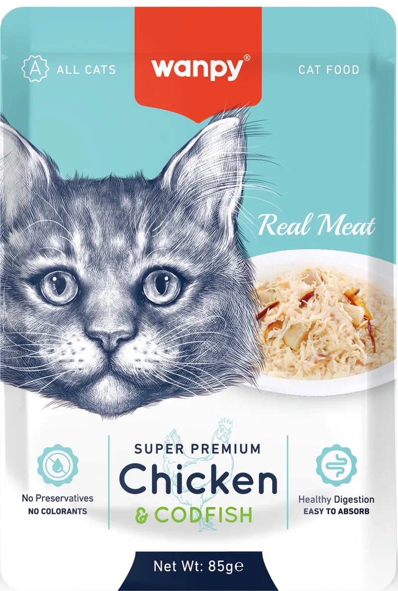 Fillet in Jelly - Kip & Kabeljauw- Super Premium - Kattenvoer - Natvoer von Wanpy – Produktfoto 1 von 3