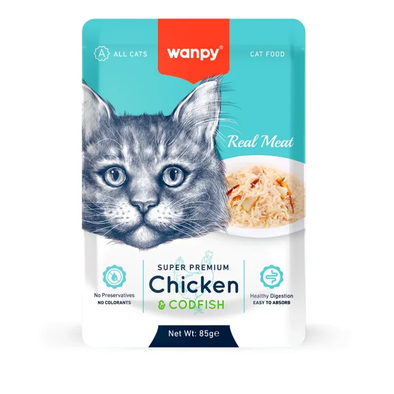 Fillet in Jelly - Kip & Kabeljauw- Super Premium - Kattenvoer - Natvoer von Wanpy – Produktfoto 2 von 3